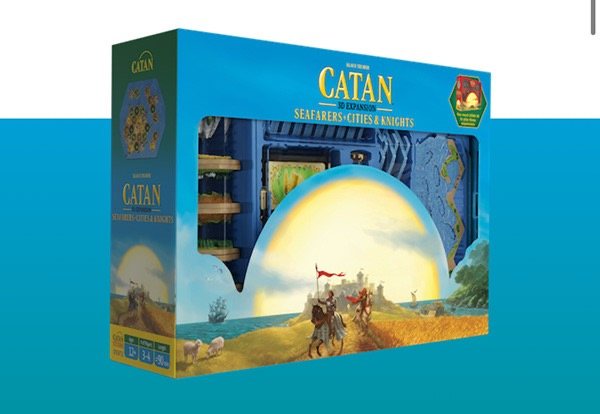 Catan 3D Seafarers and Cities and Knights expansion box